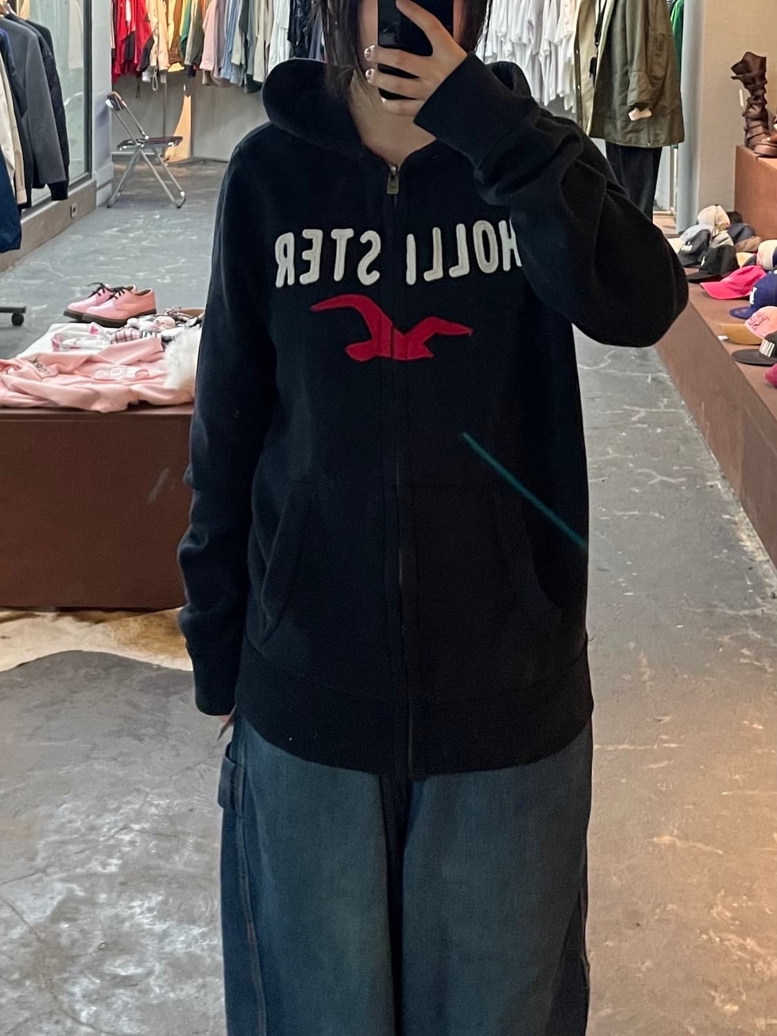 홀리스터 블랙 후드집업 H1847 상품이미지1