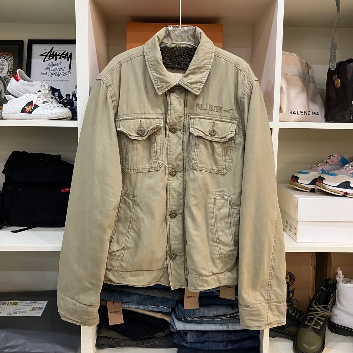 홀리스터 셰르파 카키 밀리터리 야상 자켓 L 상품이미지1