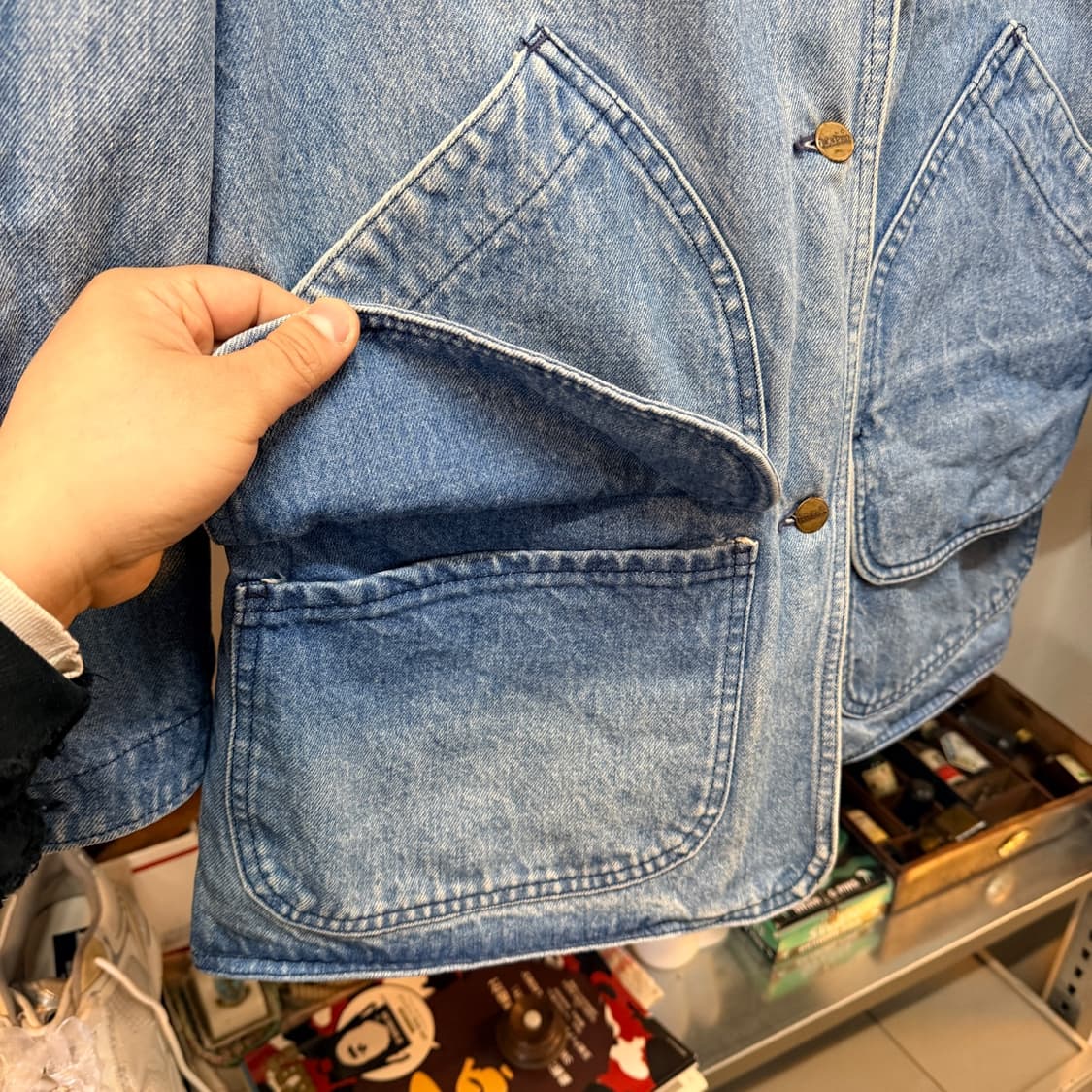 80'S 엘엘빈 데님 헌팅 자켓 코트  상품이미지5