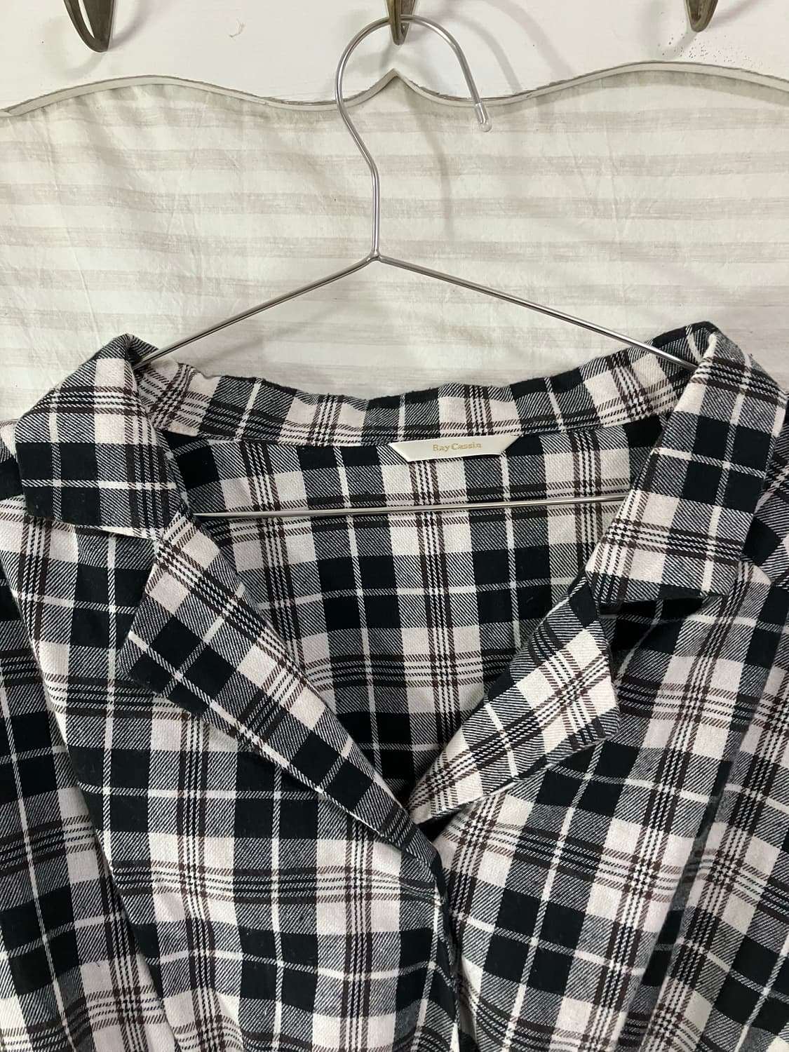 빈티지 체크 셔링 블라우스 1020 y2k 스트릿 갸루 펑키 일본빈티지  상품이미지5