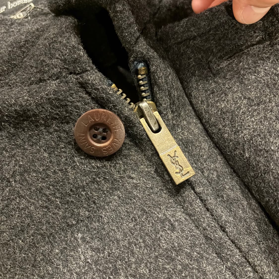 [90] 입생로랑 뿌르 옴므 모직 울 블랙 봄버 블루종 자켓 B789 상품이미지6