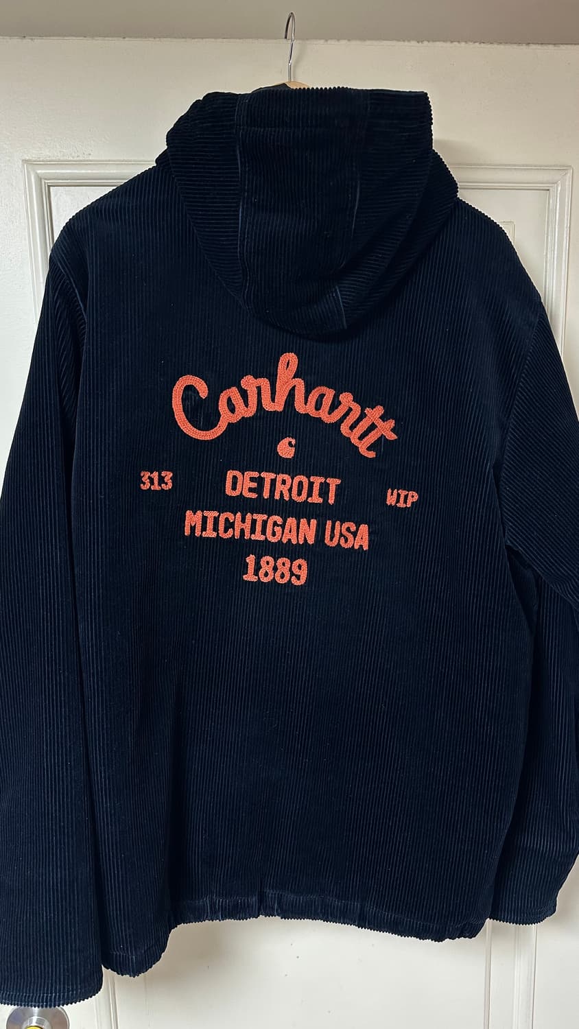 칼하트 코듀로이 후드 자켓 네이비 상품이미지1