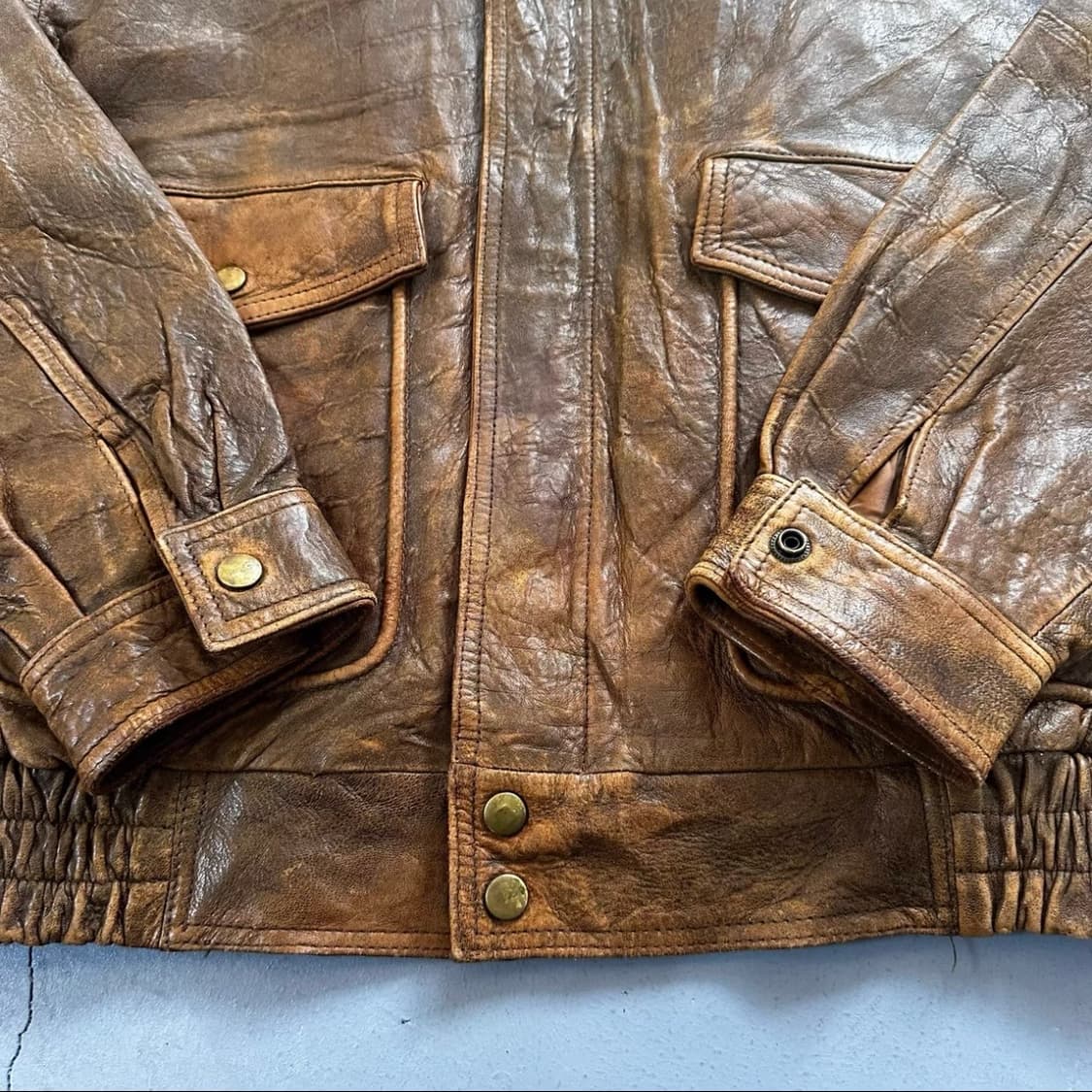 Vintage 아메리칸 복각 A-2 타입 양피 플라이트 가죽 자켓 상품이미지4