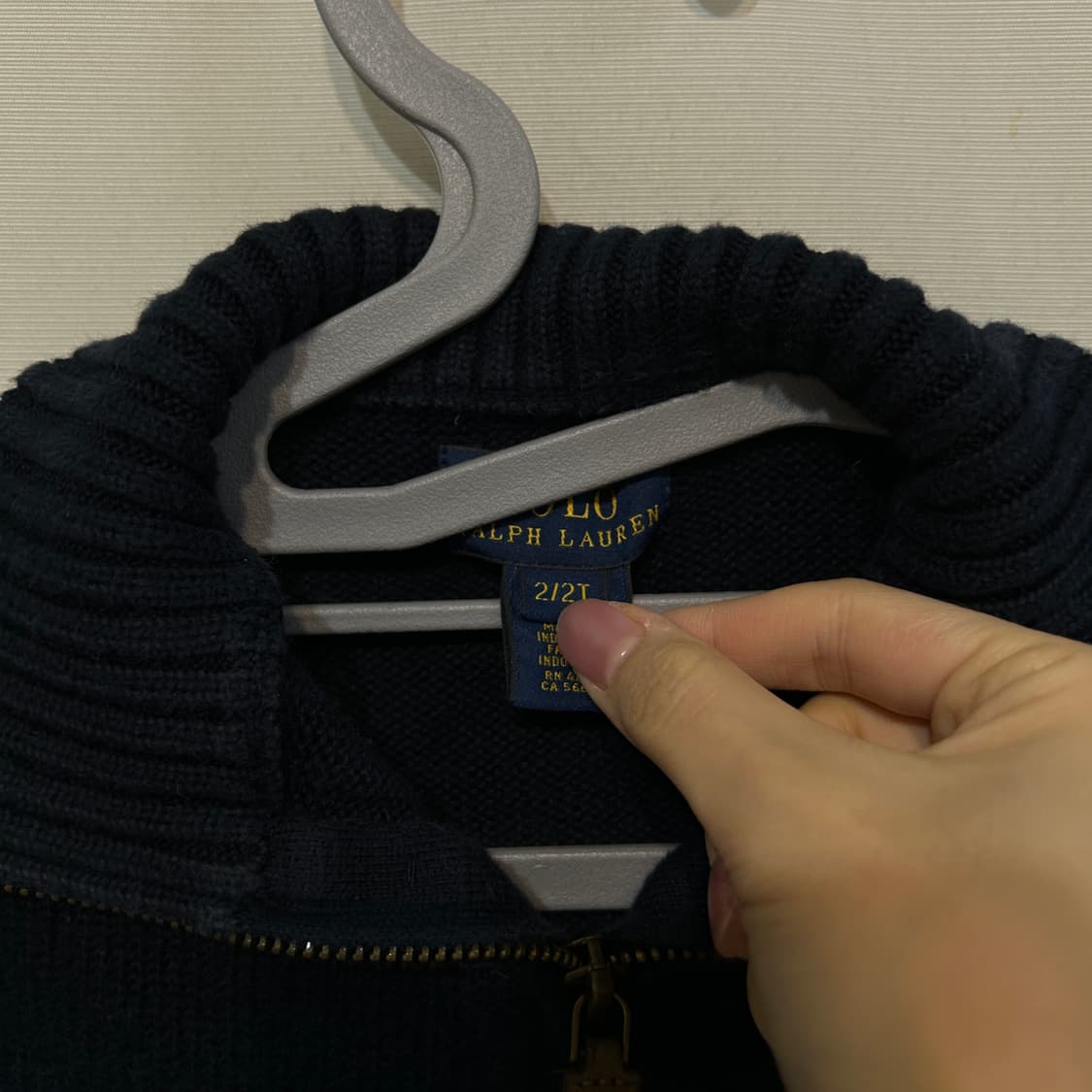 폴로 랄프로렌 키즈 니트 집업 2T 상품이미지2