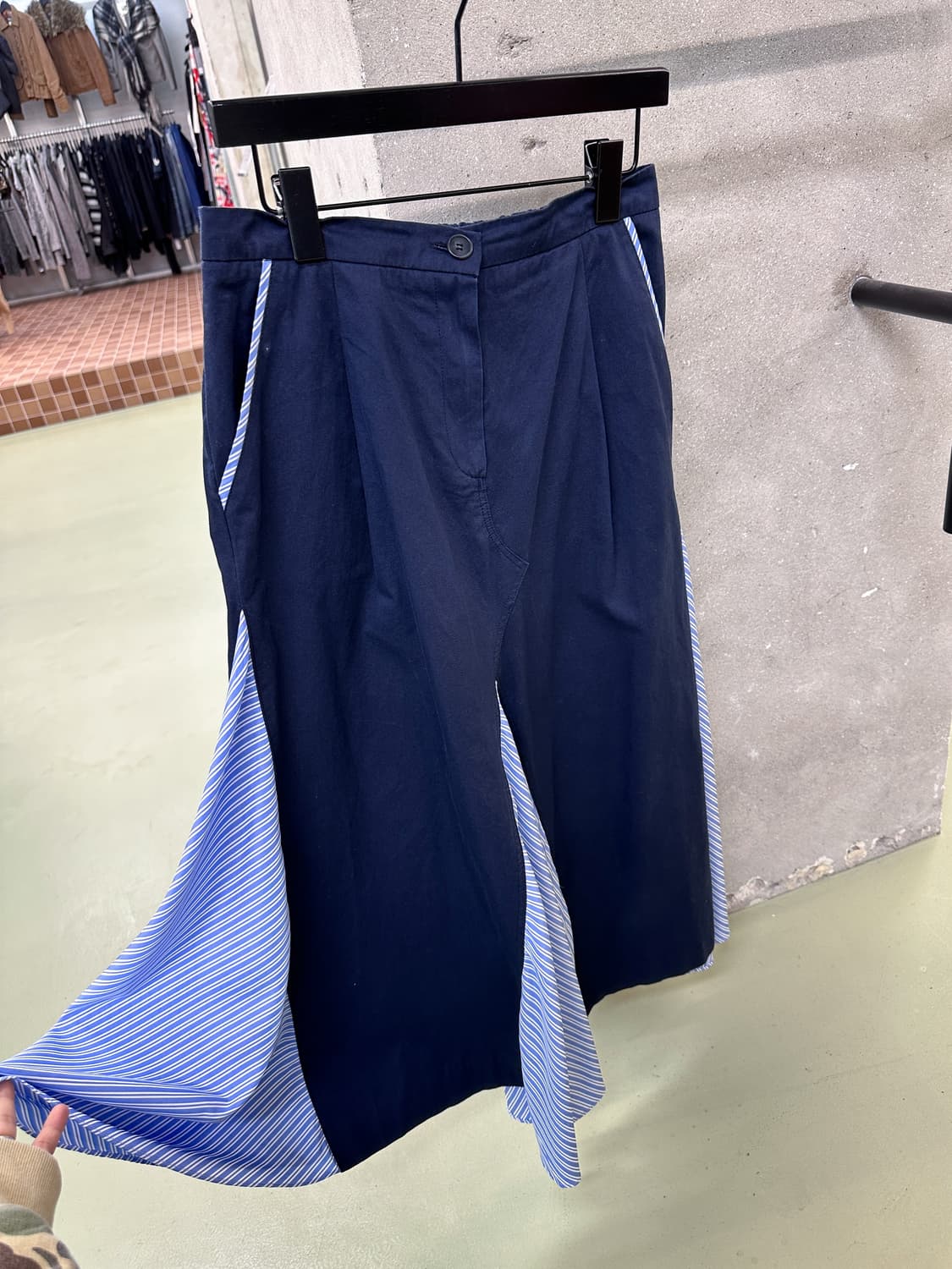 cotton/stripes back buttons skirt 상품이미지4