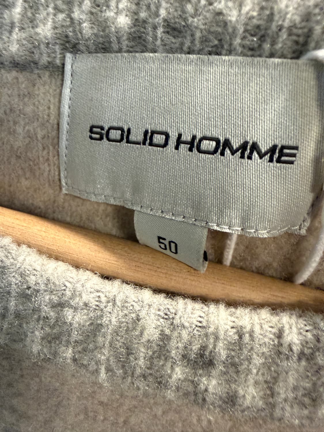 솔리드옴므 울 블록 패치워크 니트 그레이 50 상품이미지5