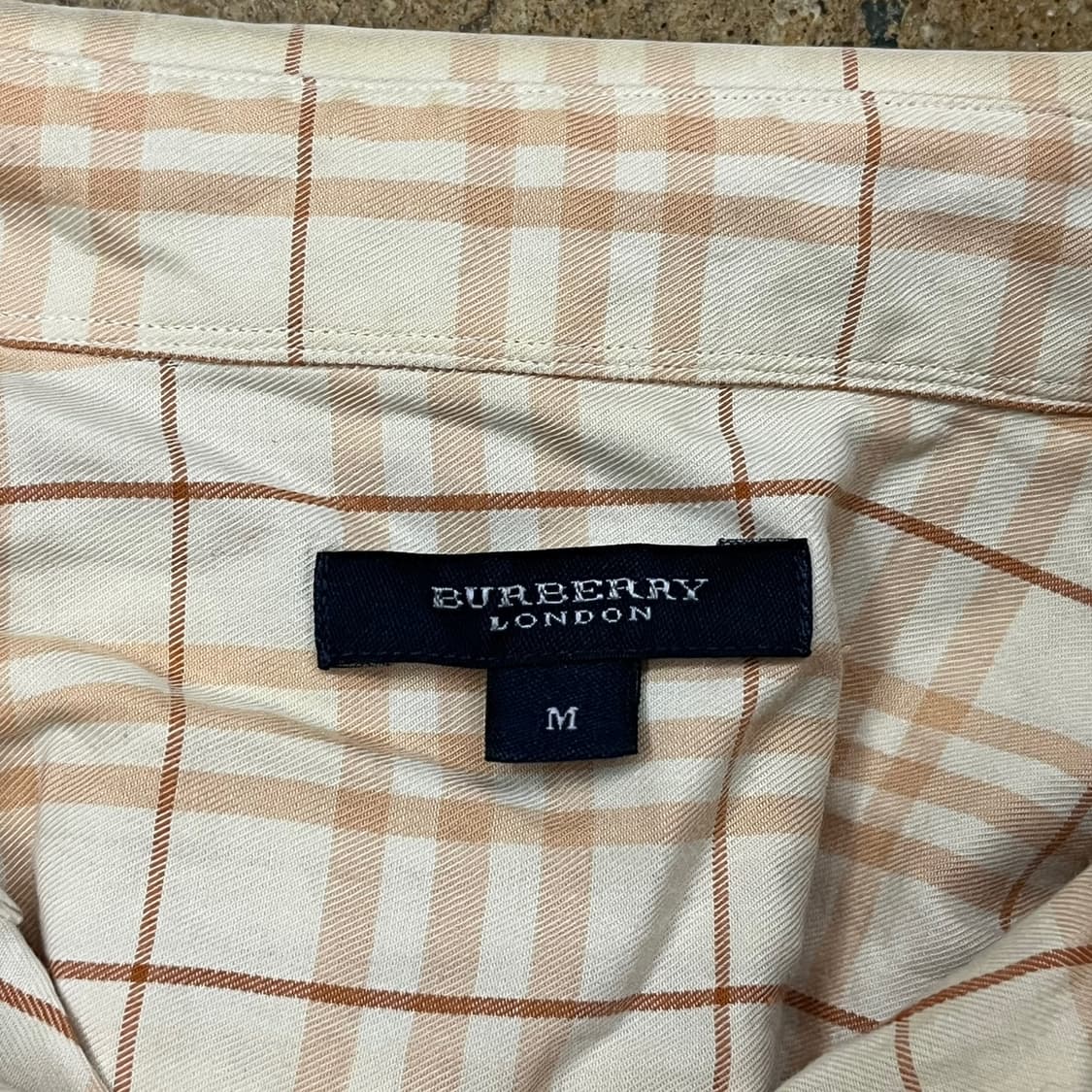 [정품/M] 버버리 체크 반팔 셔츠 아이보리 b16 상품이미지4