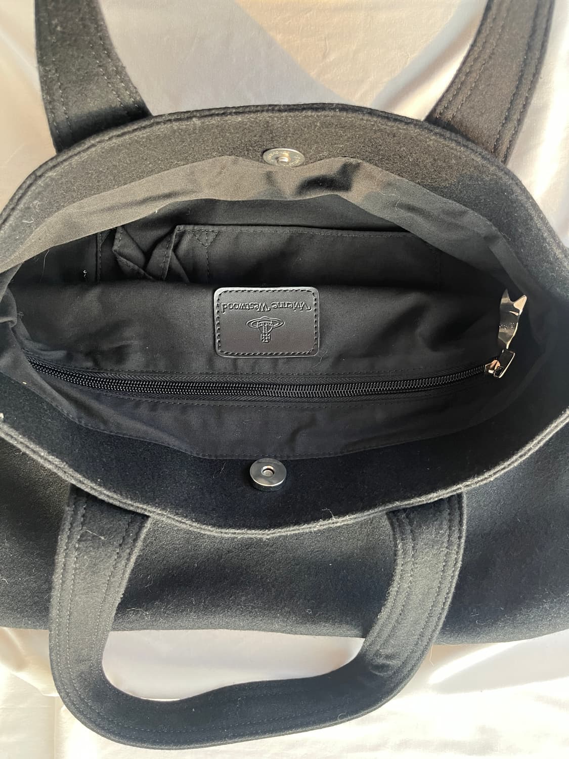 (유일매물) 비비안 웨스트우드 오브 로고 버튼 모직 토트 백 핸드 백 상품이미지9