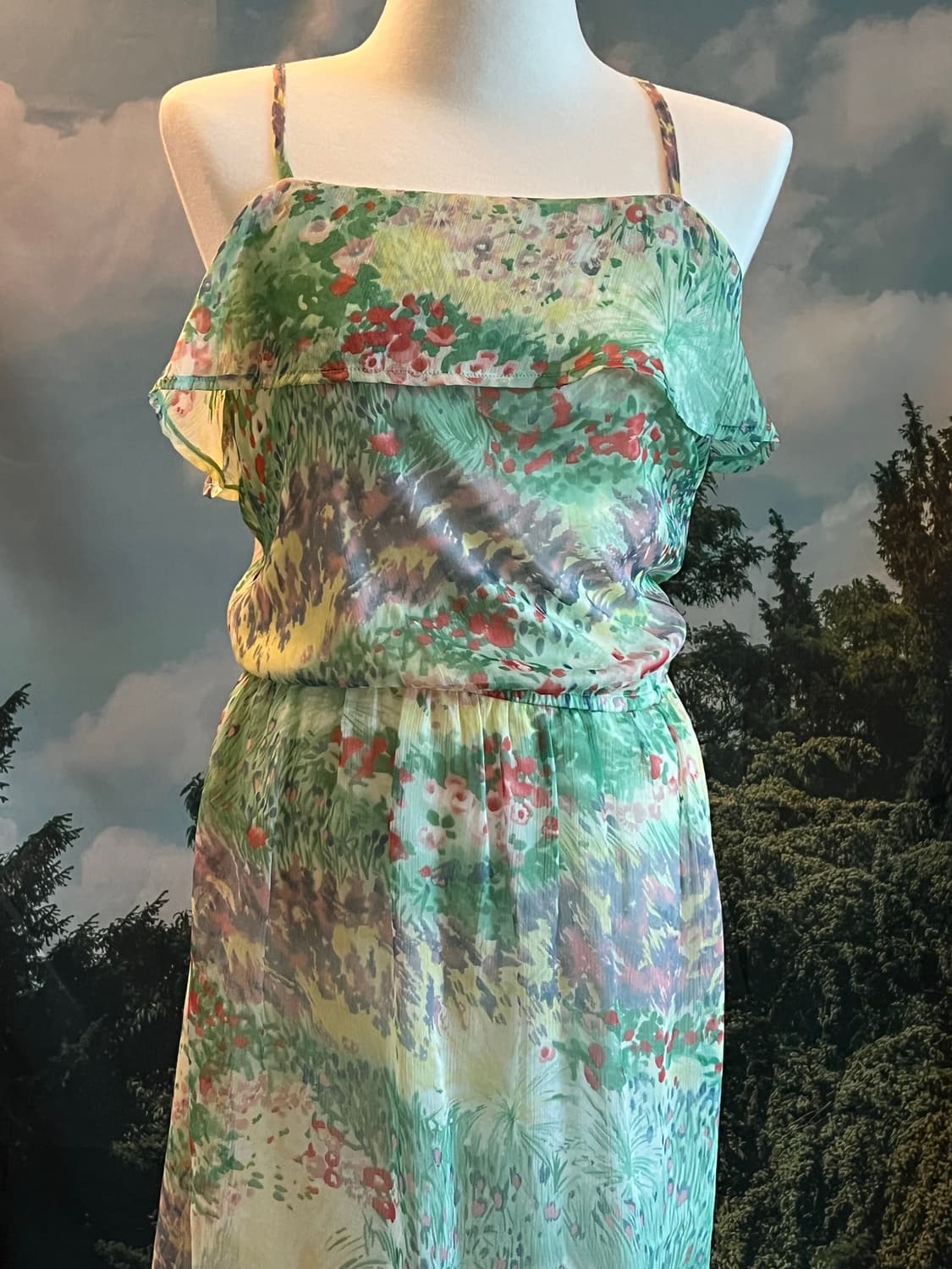 vacation floral chiffon halterneck dress 상품이미지3