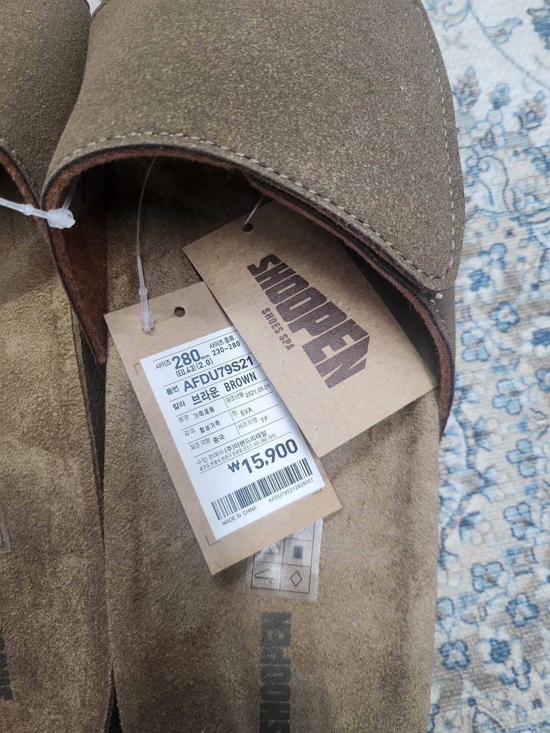 (새상품) 슈펜 스웨이드 슬리퍼 샌들 280mm 상품이미지7