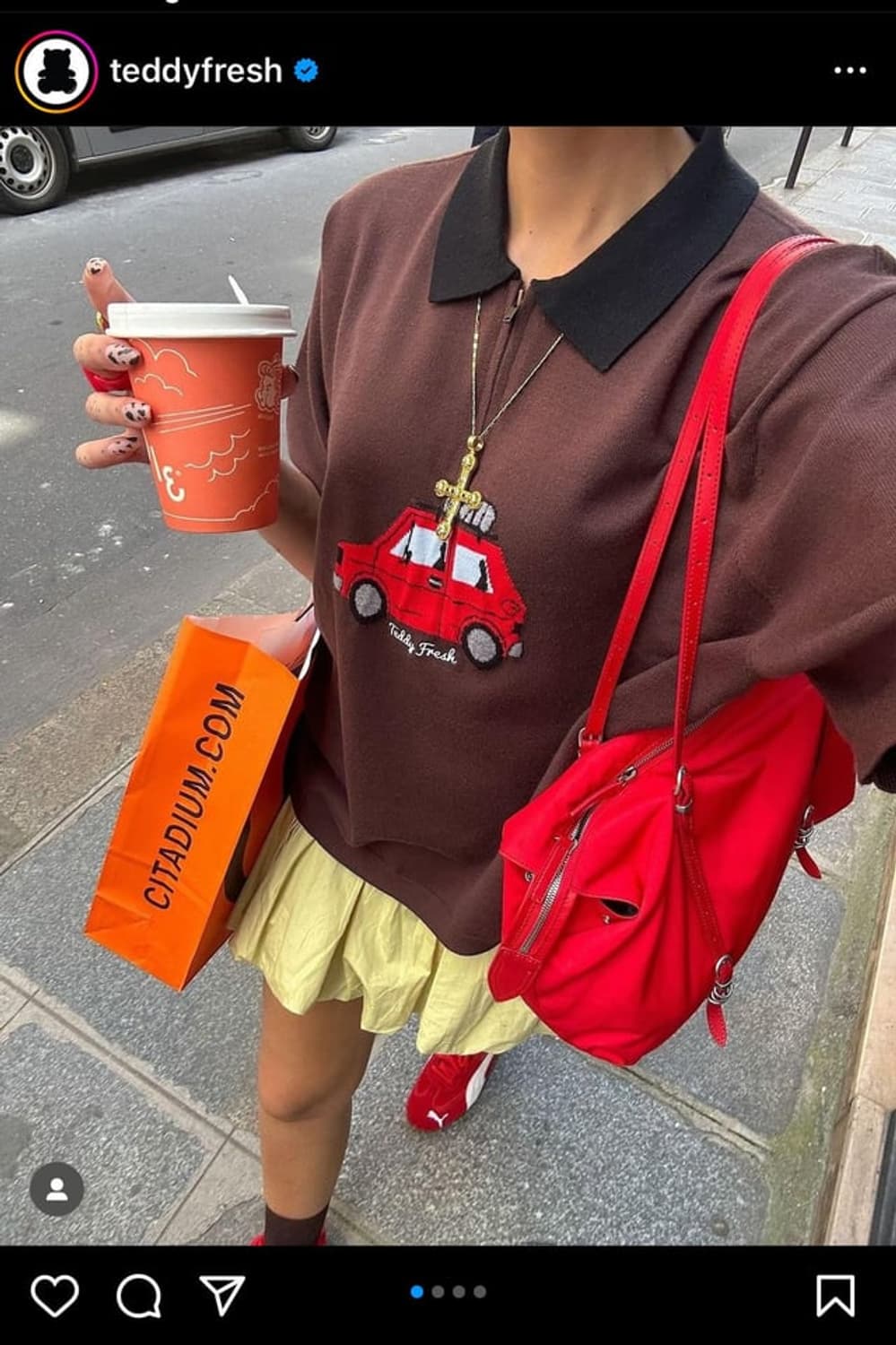 마지셔우드 오버패커 나일론숄더백 레드 미닛뮤트 상품이미지1