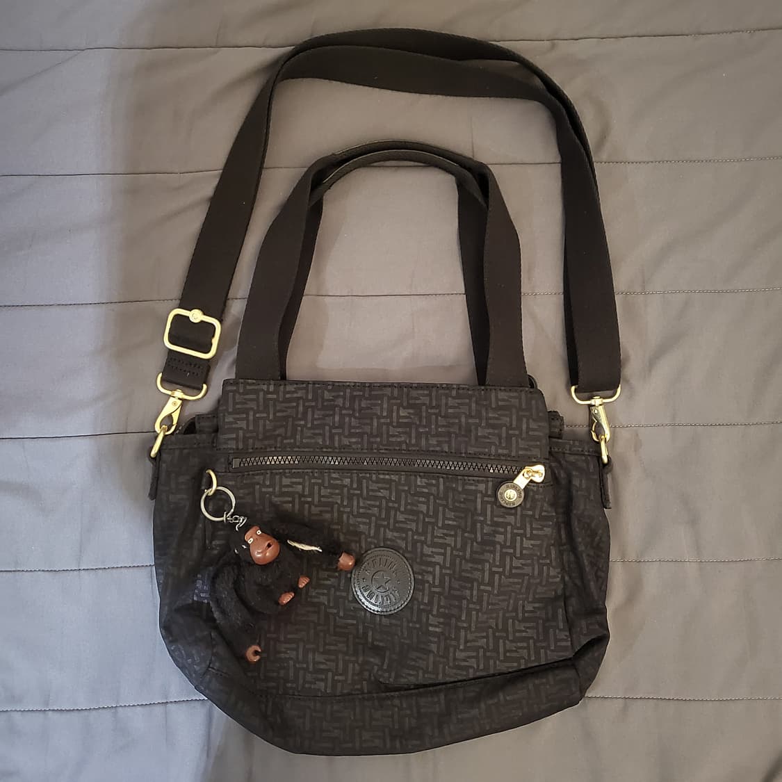 키플링 블랙 패턴 토트백 크로스백 + 키링 상품이미지1