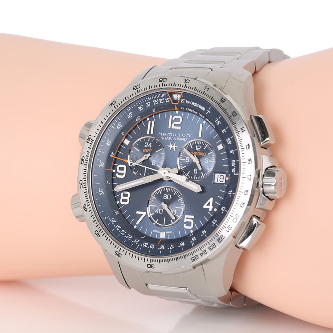 해밀턴 카키 에비에이션 워치 X-Wind GMT 크로노그래프 시계 H77 상품이미지10