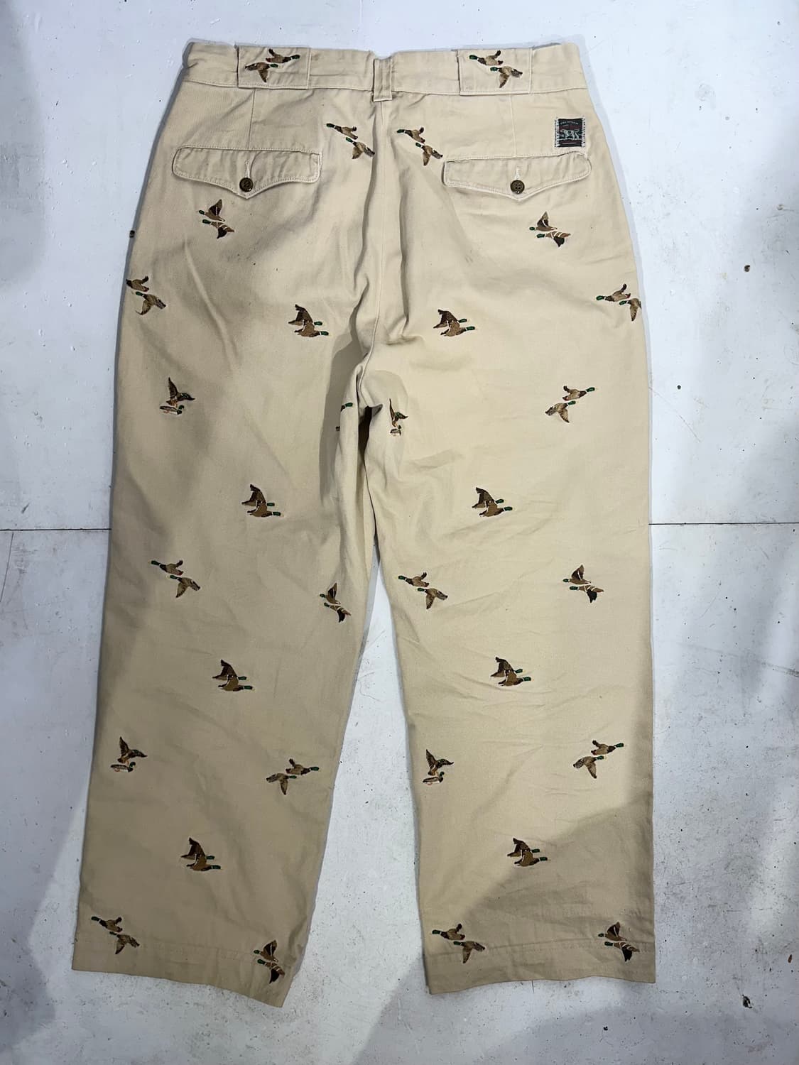 폴로 랄프 로렌 베이지 근본 천둥오리 자수 와이드 치노 팬츠 면바지  상품이미지5