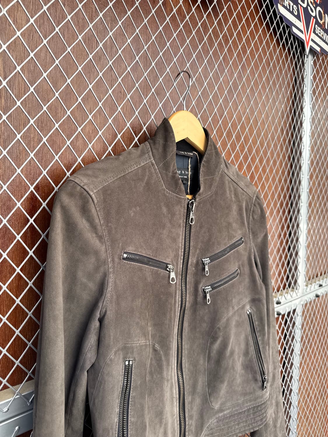 rag&bone 래그앤본 양가죽 지퍼 디테일 스웨이드 바이커 자켓 2 상품이미지3