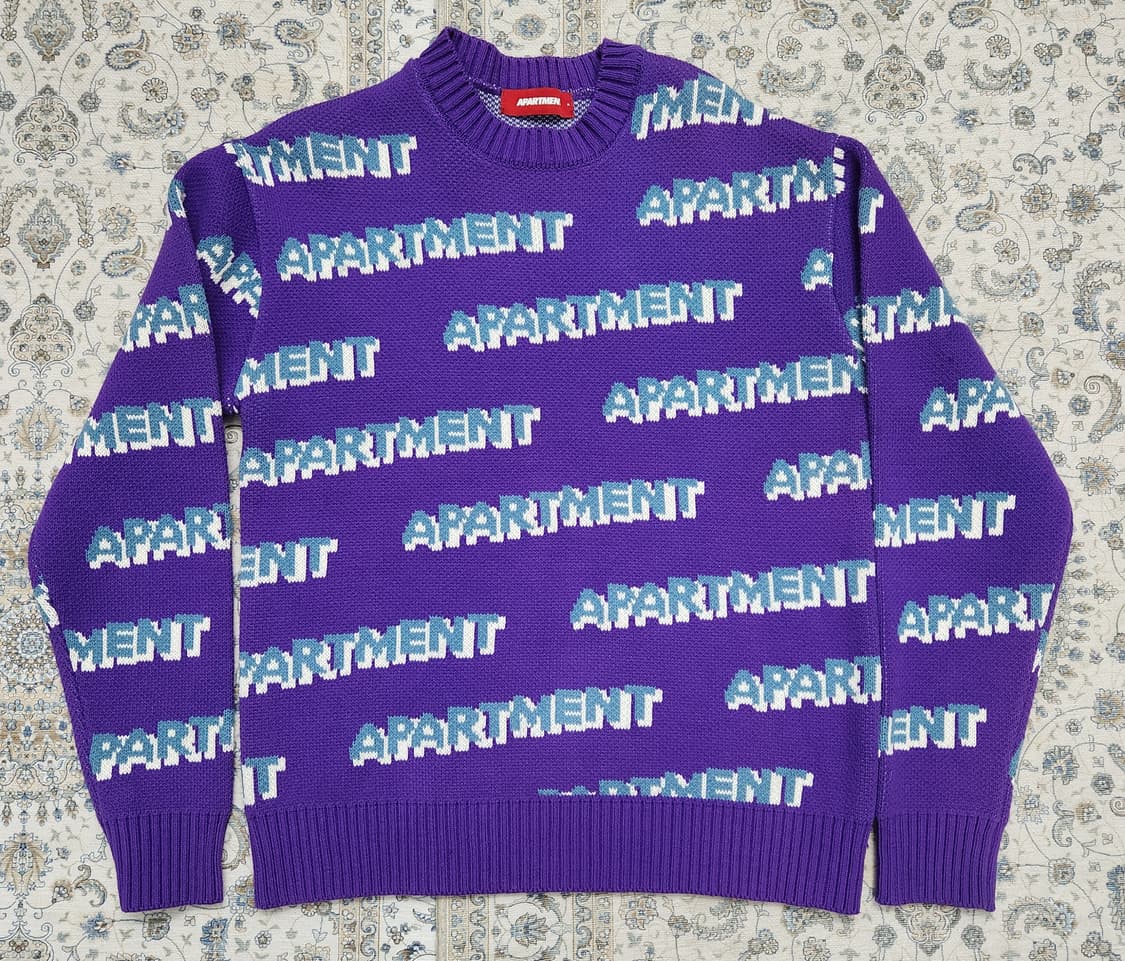 APARTMENT 퍼플 패턴 니트 M 상품이미지1