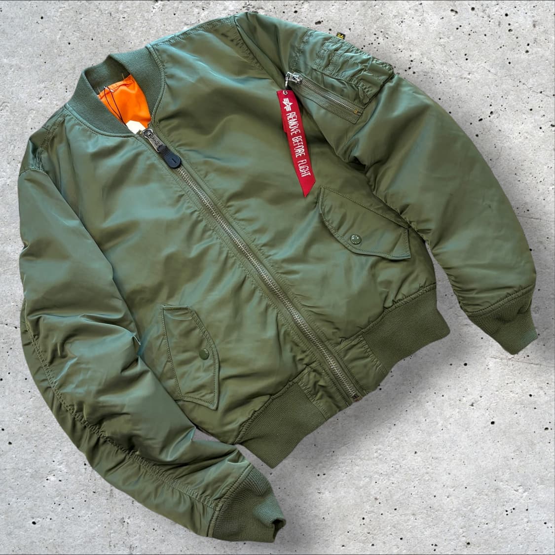 [S] 알파인더스트리 마원 MA-1 항공점퍼 카키 그린 D593 상품이미지1