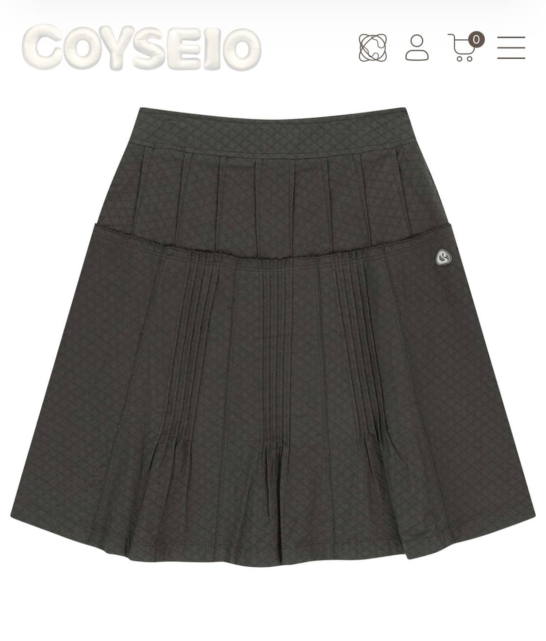 COYSEIO Flower Pintuck Skirt Charcoal 상품이미지1