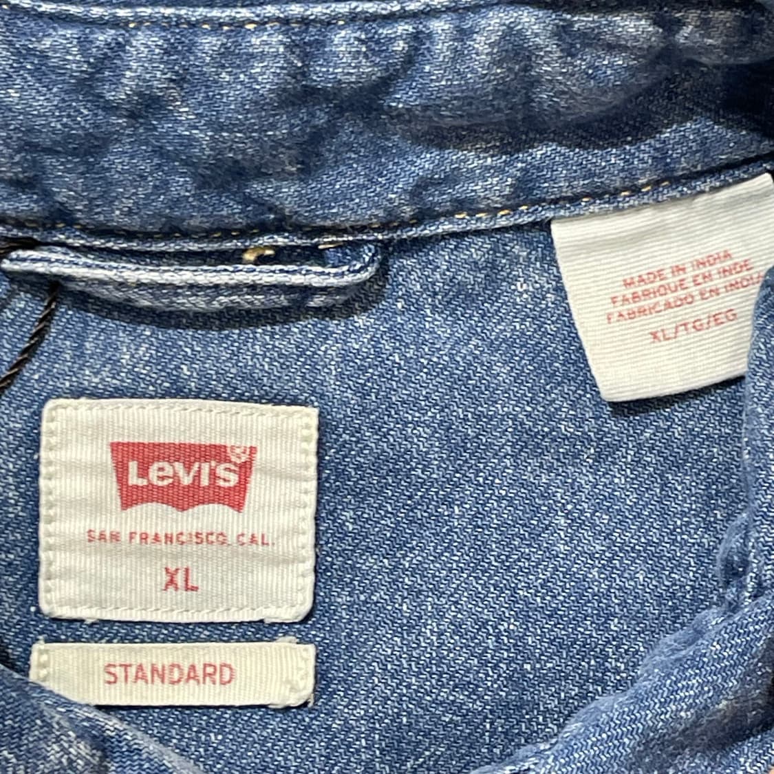 (XL) Levi's 리바이스 코튼 데님 셔츠 스탠다드 핏 상품이미지4