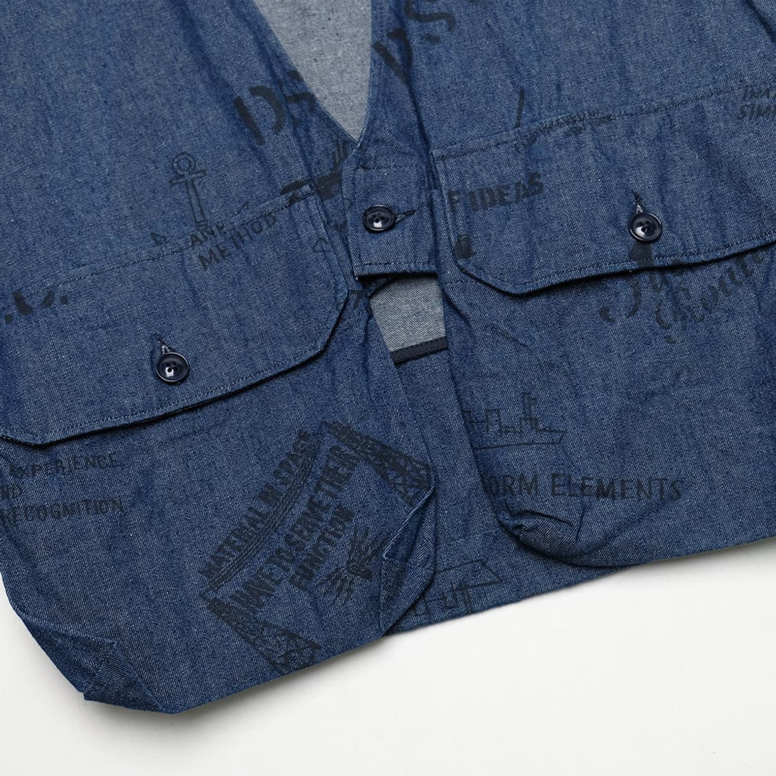 8oz graffiti print denim fowl vest 상품이미지4