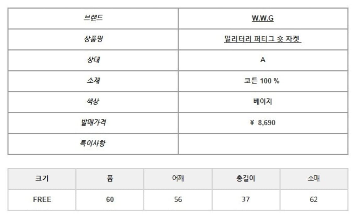 밀리터리 퍼티그 숏 자켓 상품이미지2
