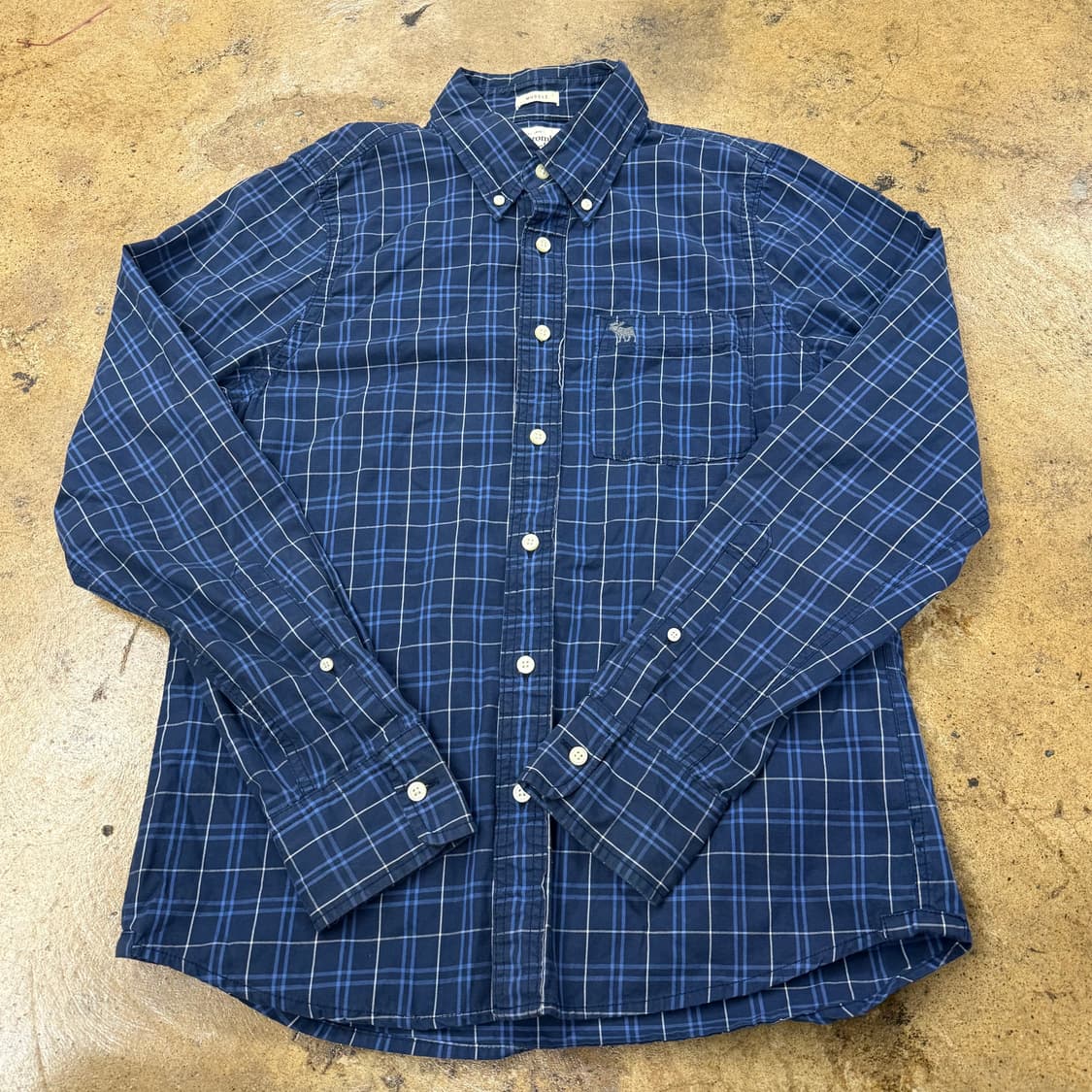 아베크롬비 블루 체크 셔츠 상품이미지2