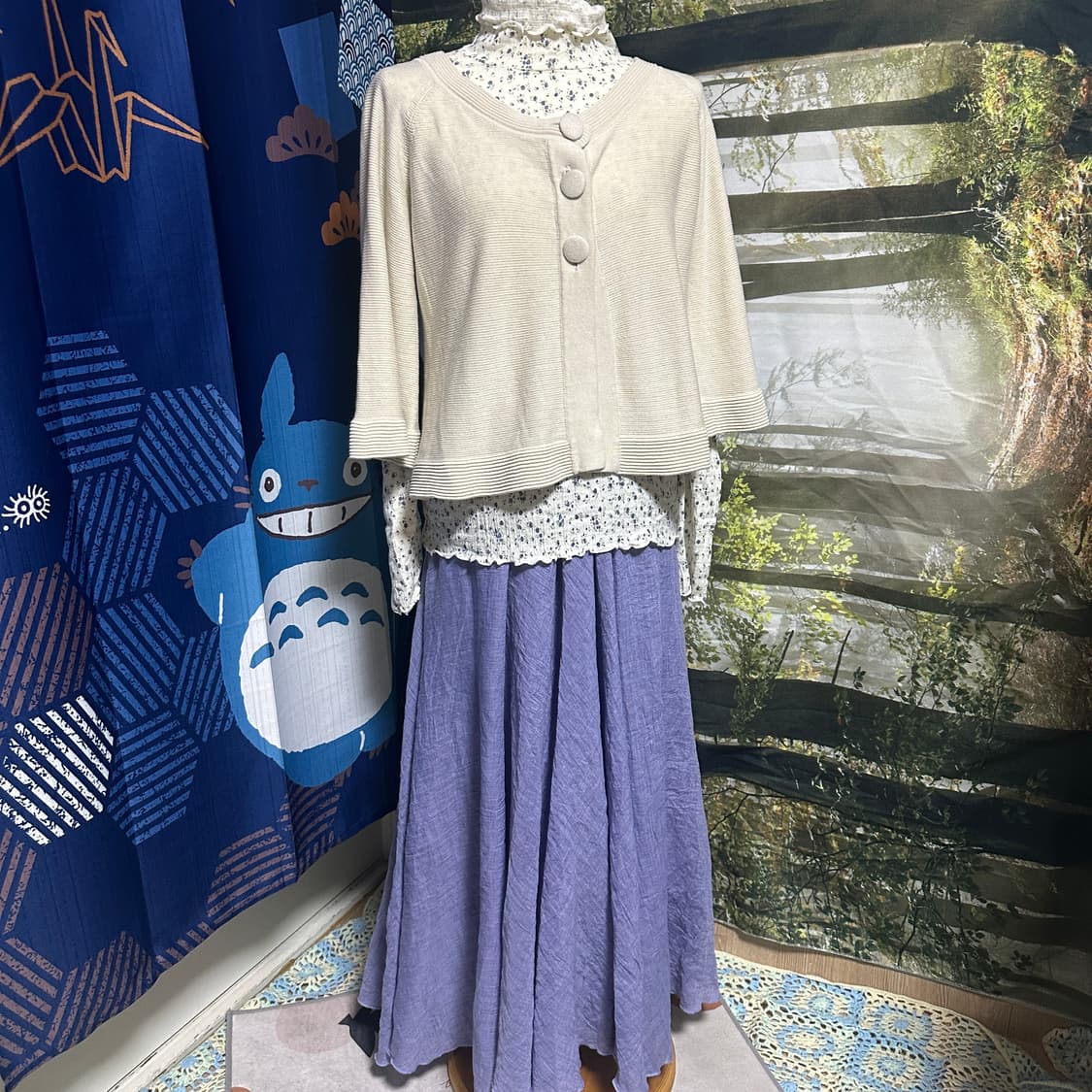 빈티지 연보라색 롱 스커트 모리 모리걸 상품이미지4