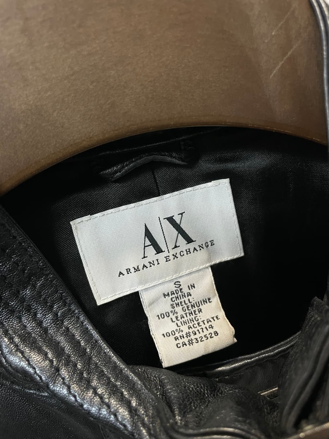 (S) ax 아르마니 익스체인지 미니멀 가죽 자켓 상품이미지4