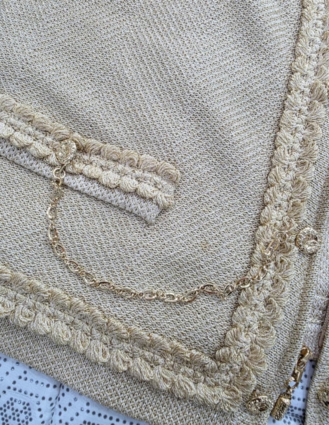 ST. JOHN 세인트존 골드 트위드 자켓 ~55반 상품이미지7