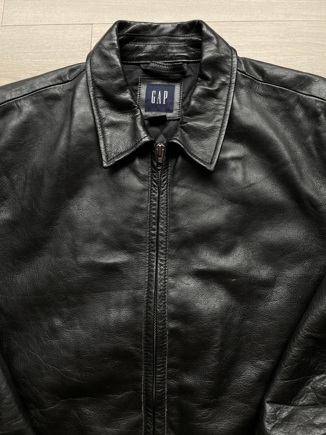 90s 올드갭 레더 자켓 블랙 상품이미지4