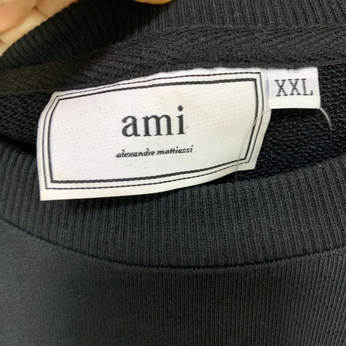 아미 Ami 빅로고 스탠다드 맨투맨 블랙 2XL 남녀공용 상품이미지5