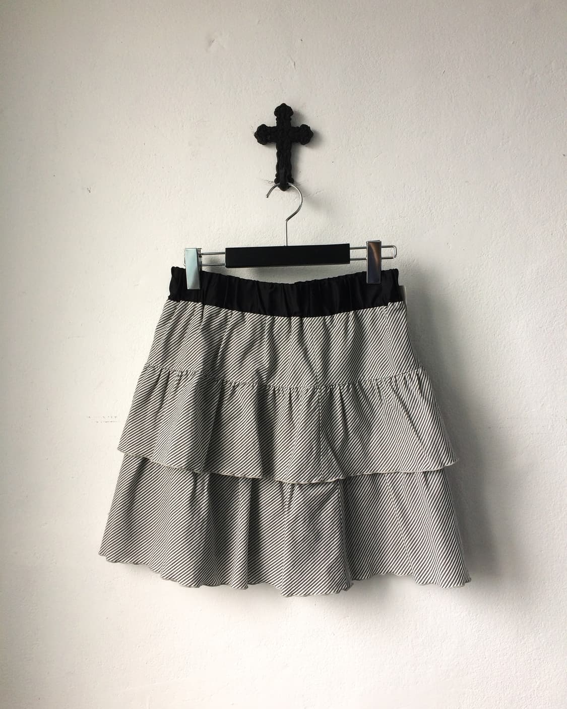 Stripe pattern layer mini skirt 상품이미지1