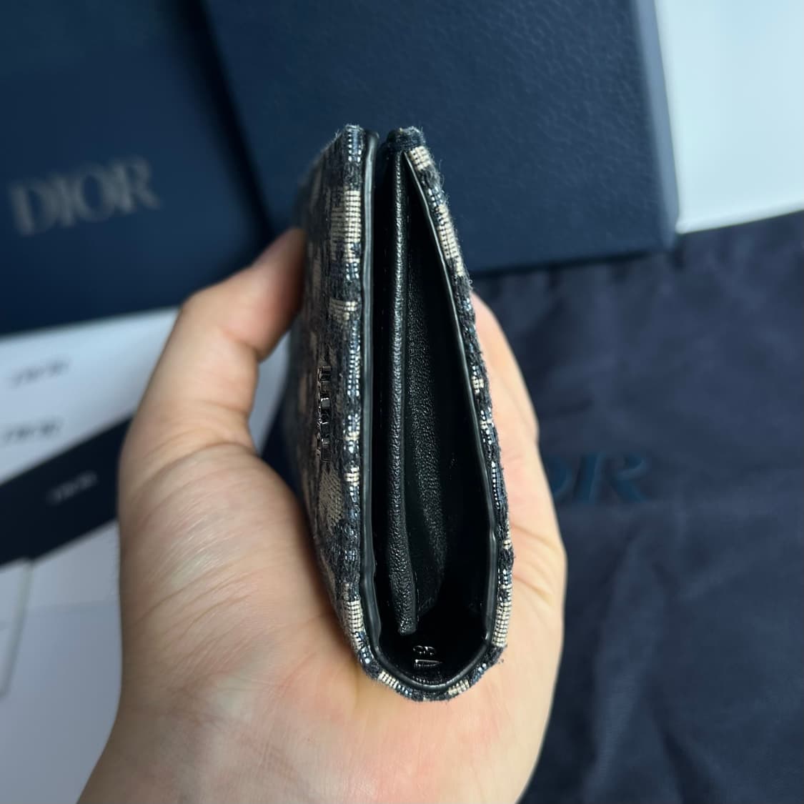 [새상품급] 디올 오블리크 버티컬 자카드 장지갑 풀구성 상품이미지5