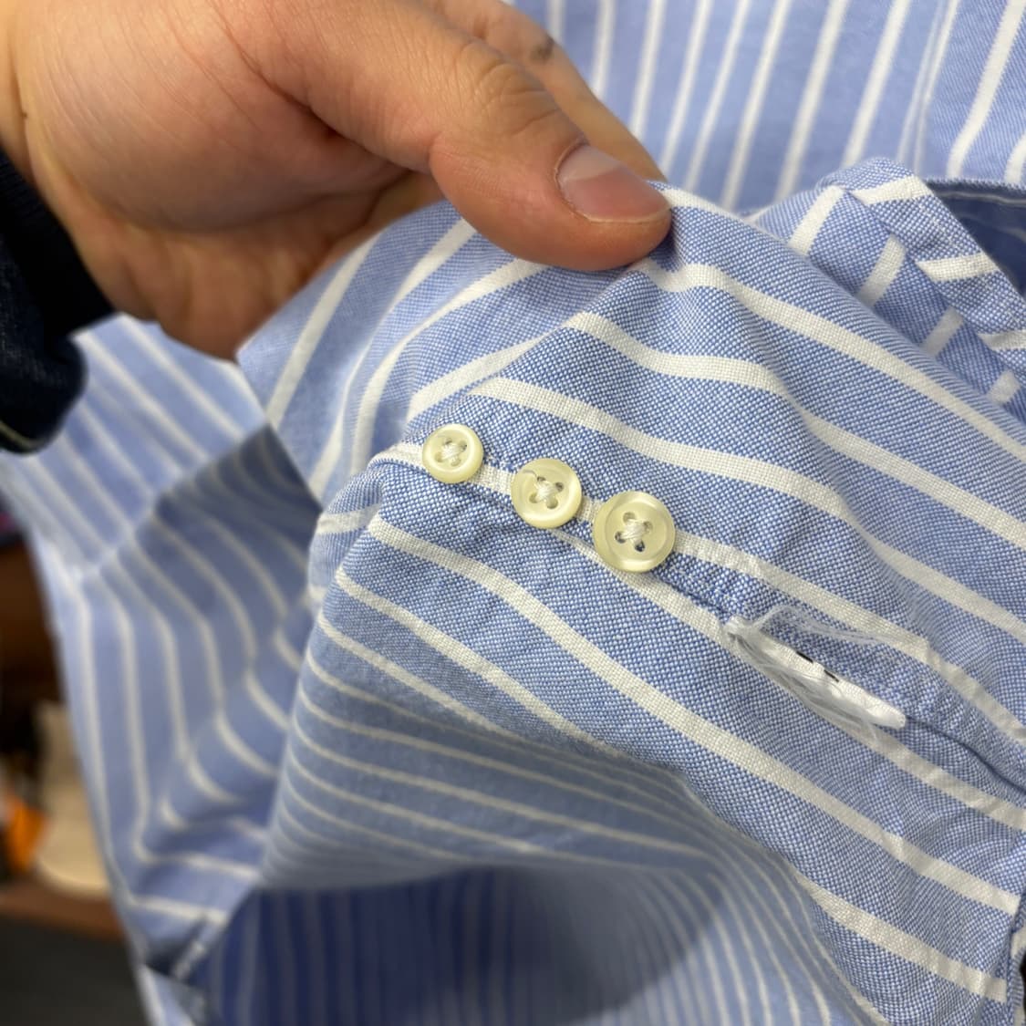 폴로 랄프로렌 신형로고 소라색 스트라이프 옥스포드 셔츠 N330 상품이미지6