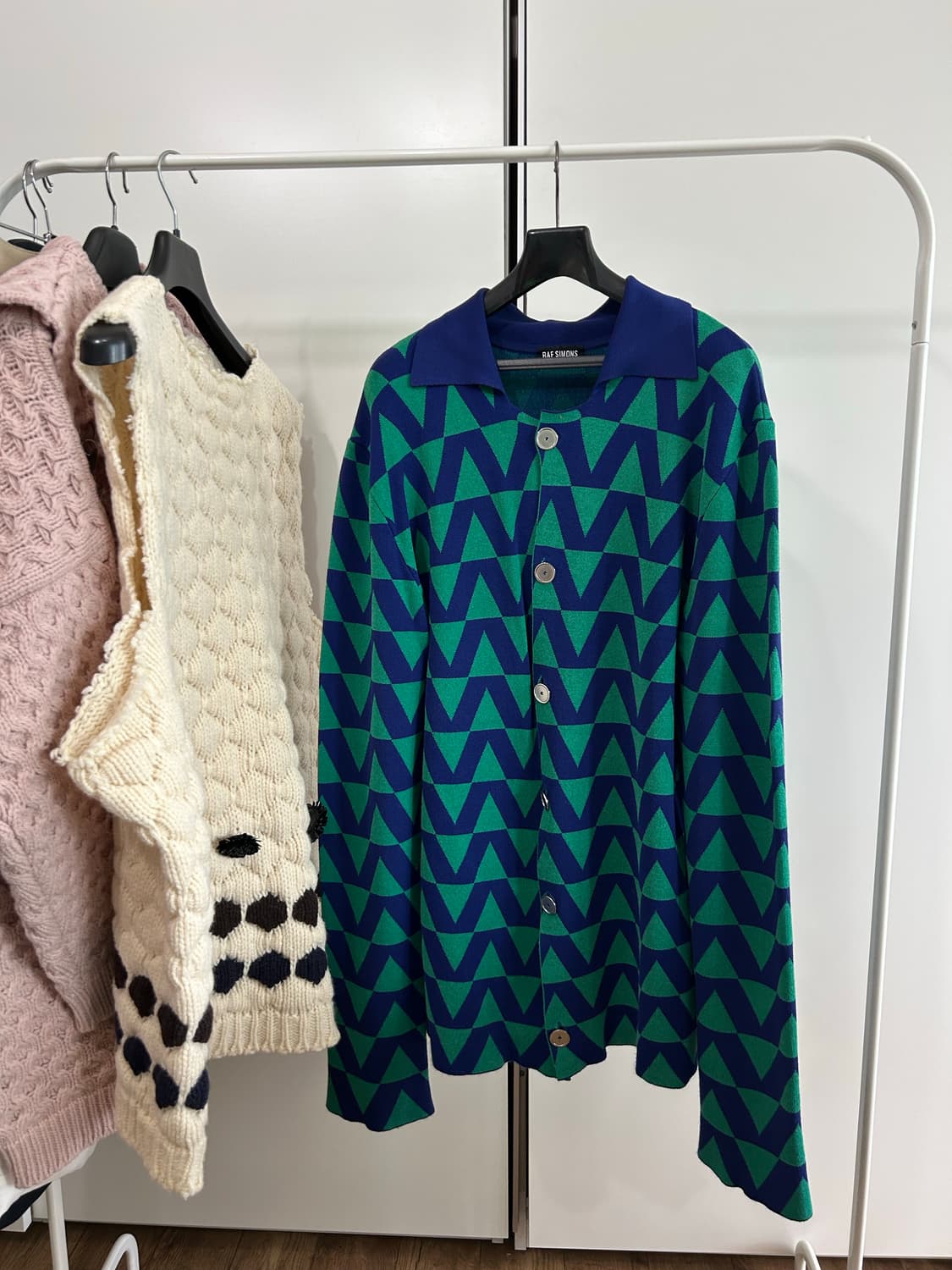 라프시몬스 지오메트리 니트 자켓 상품이미지1