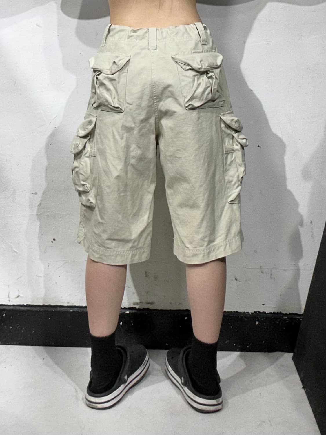 빈티지 아이보리 버뮤다 와이드 카고 팬츠 반바지 L 상품이미지3