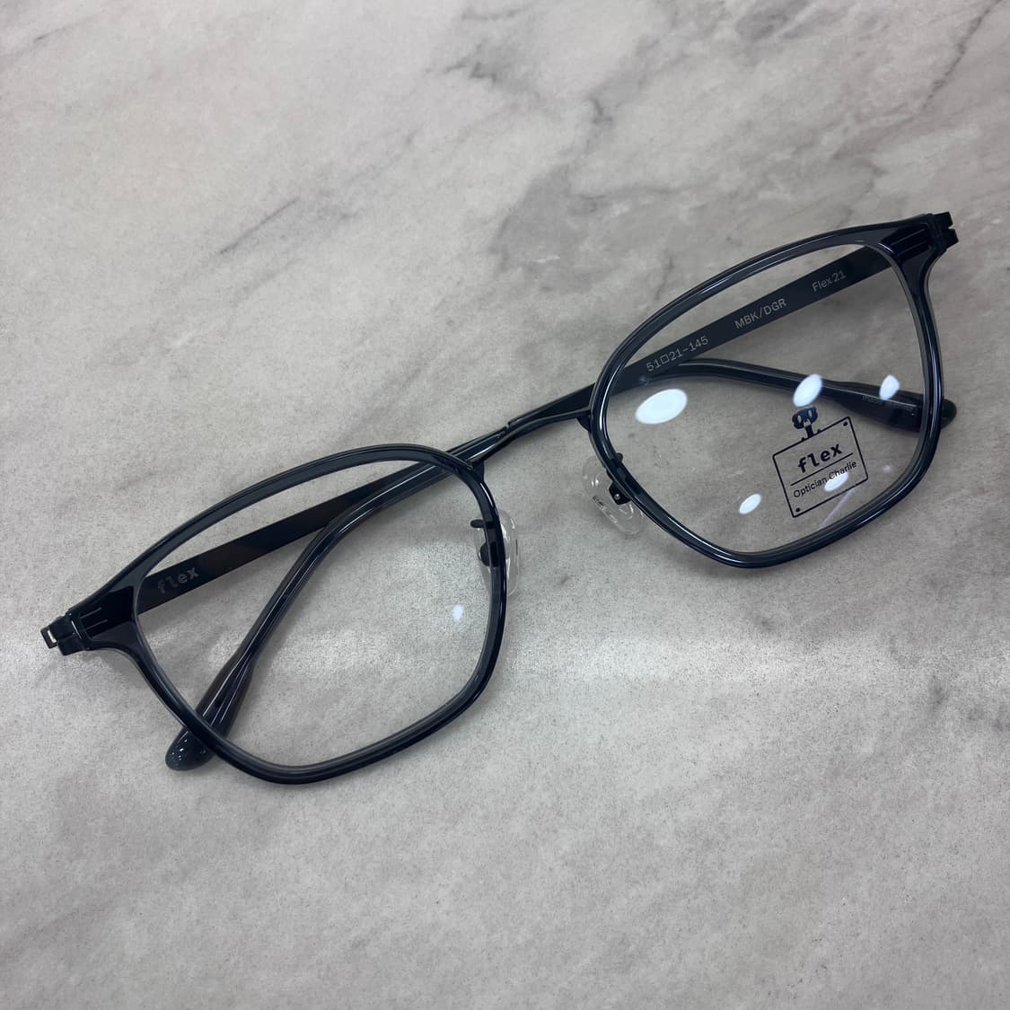 D01 경성 京城 FLEX21 그레이 웰링턴 콤비 뿔테 안경 상품이미지1