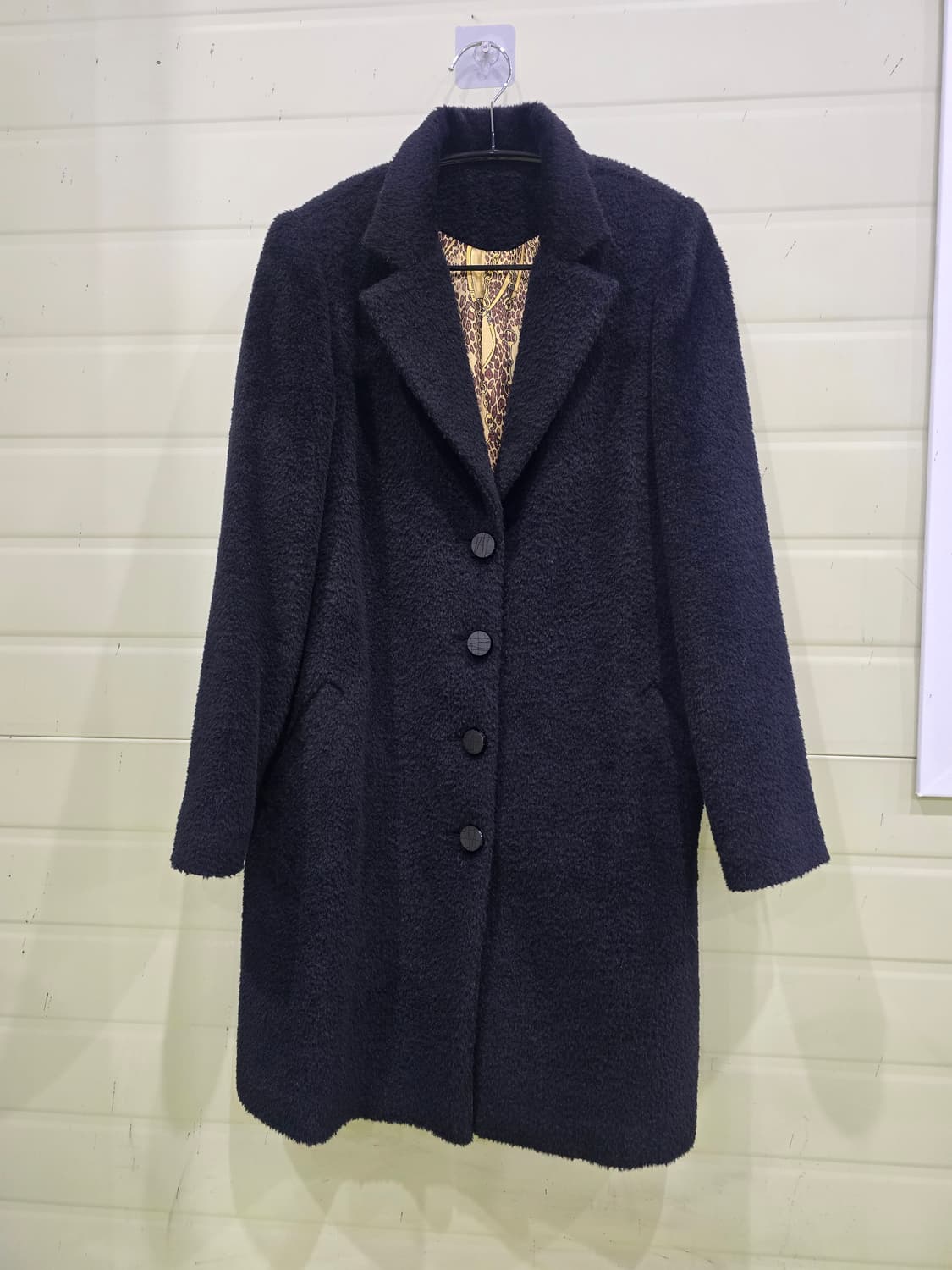 블랙 롱 코트 (안감 패턴) 상품이미지9