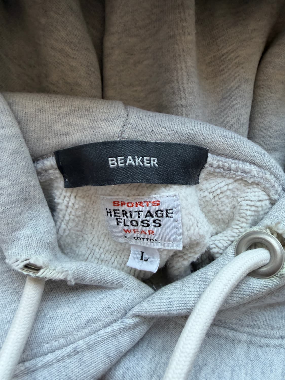 헤리티지플로스 BEAKER 회색 후드티 상품이미지3