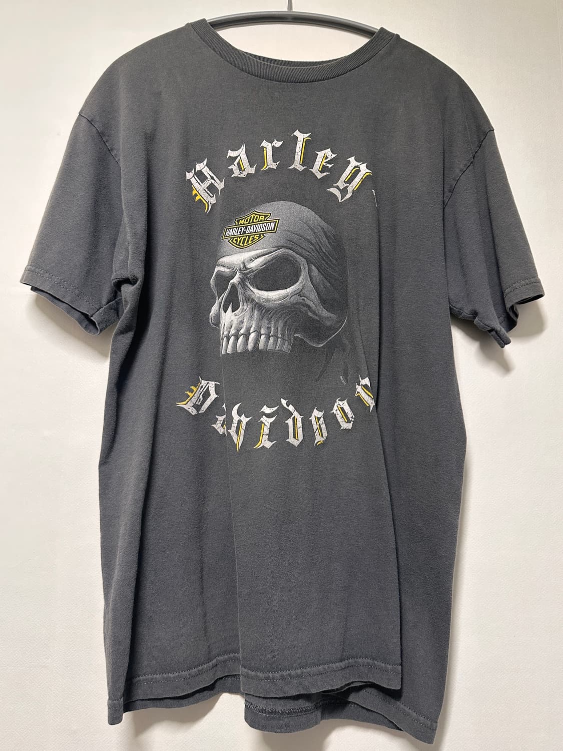 90~00s 할리데이비슨 스컬 프린팅 반팔 상품이미지1