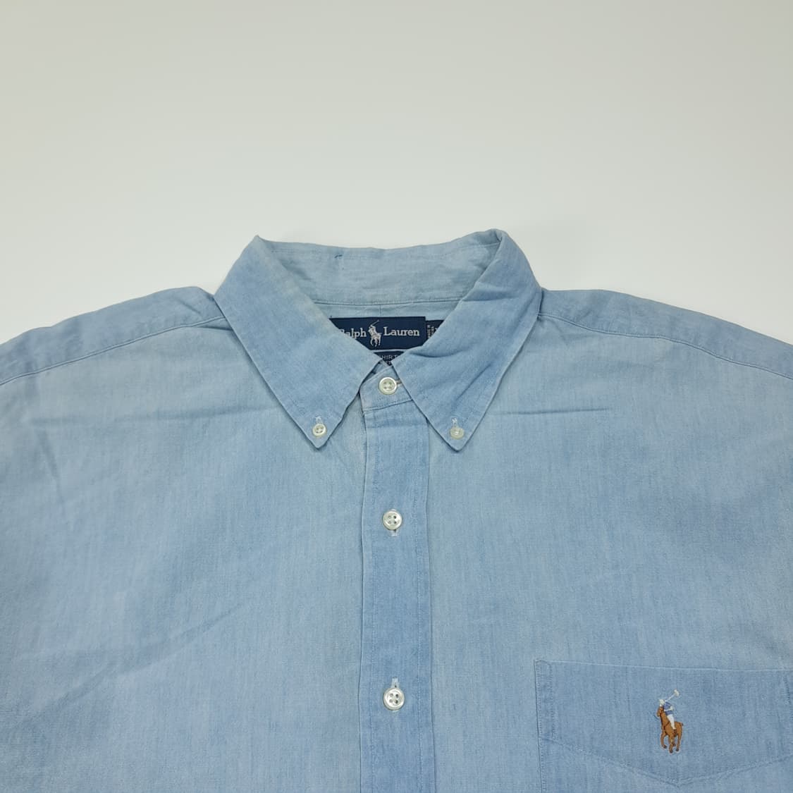 CL537 XL 폴로 90s 코튼 멀티포니 빅셔츠 샴브레이 셔츠 남방 상품이미지2