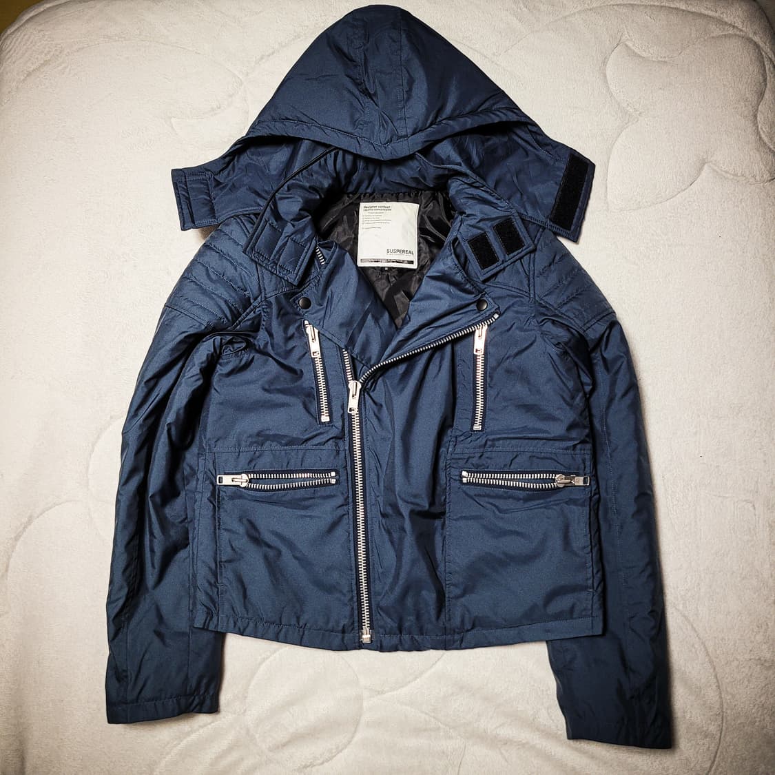 00s Biker Mood Navy Crop Rider Jacket 상품이미지1