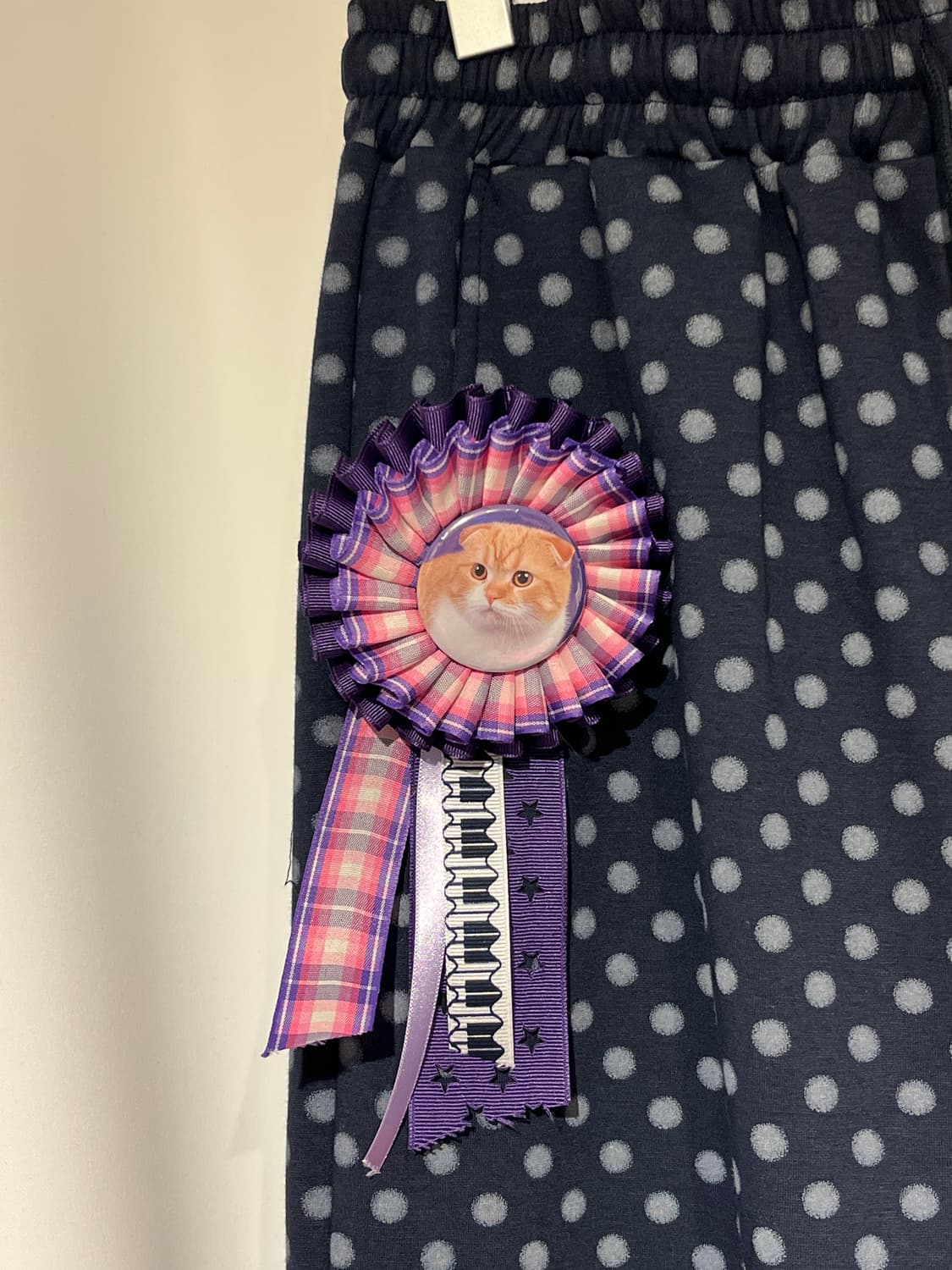 네이비 도트 프릴 바지 + 냥 로제트 세트 🐱 상품이미지10