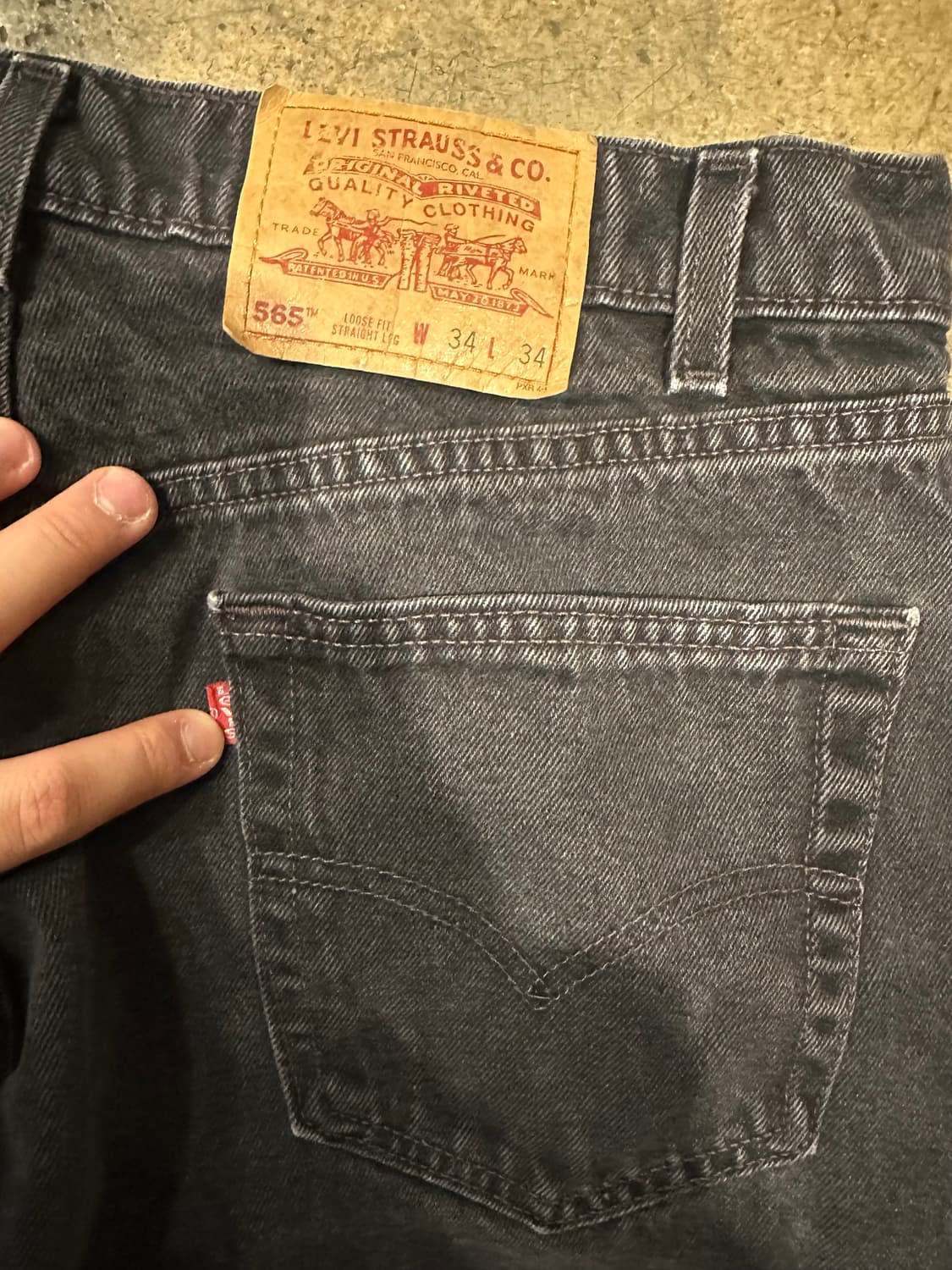 빈티지 90s 리바이스 565 블랙 데님팬츠 상품이미지3