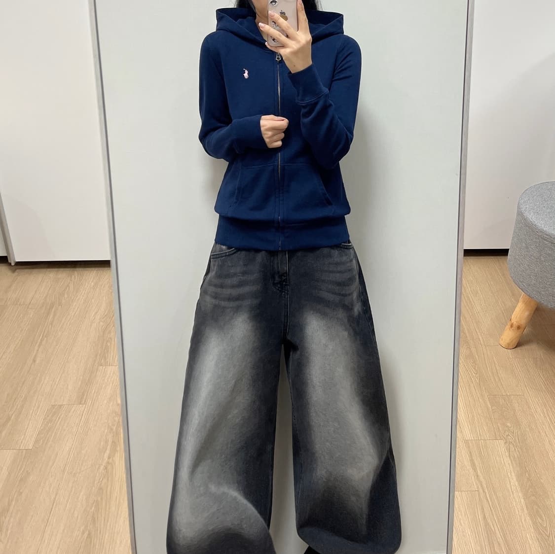 폴로 랄프로렌 신형 핑크 포니 네이비 후드집업 상품이미지1