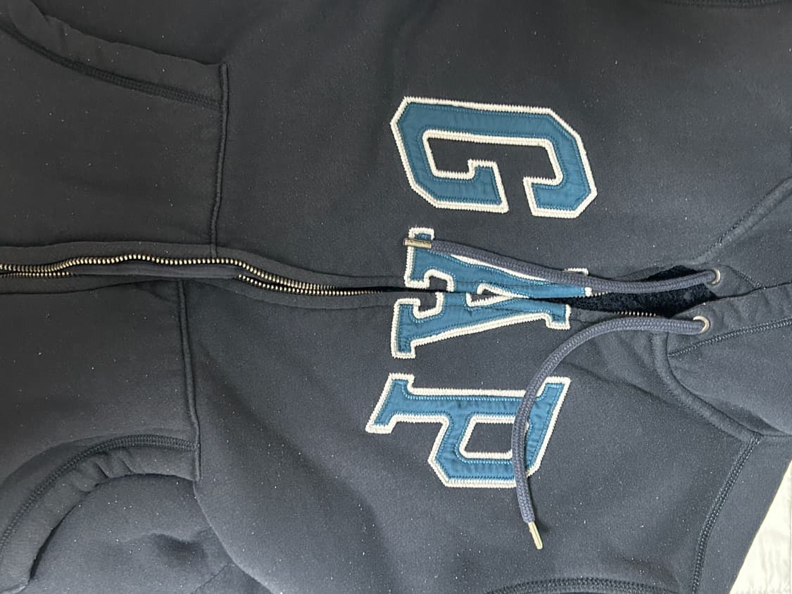 갭 양털 뽀글이 후드집업 네이비 상품이미지2