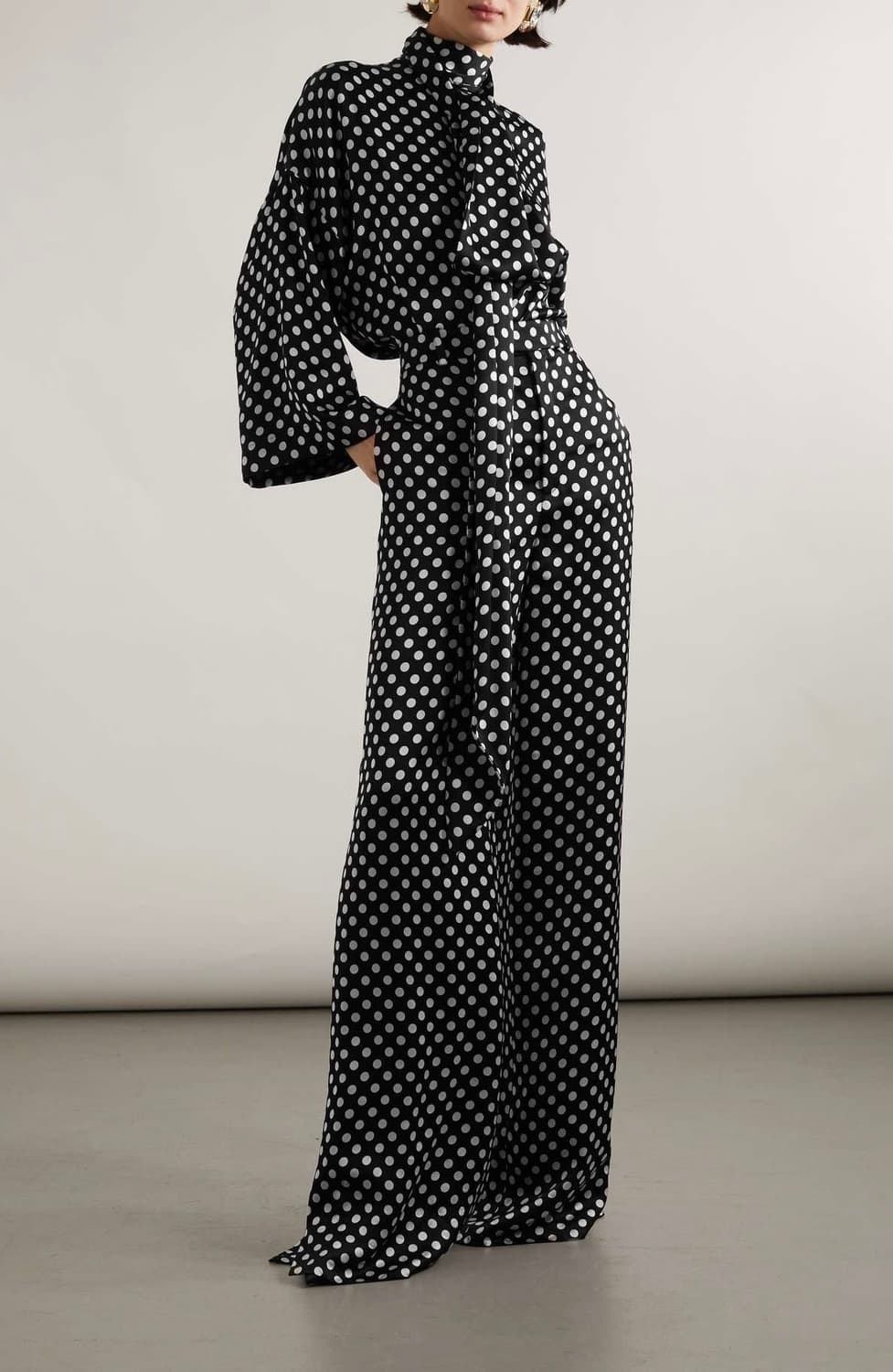 [블랙핑크 로제님 착용] 생로랑 23ss 실크 폴카 닷 팬츠 상품이미지3