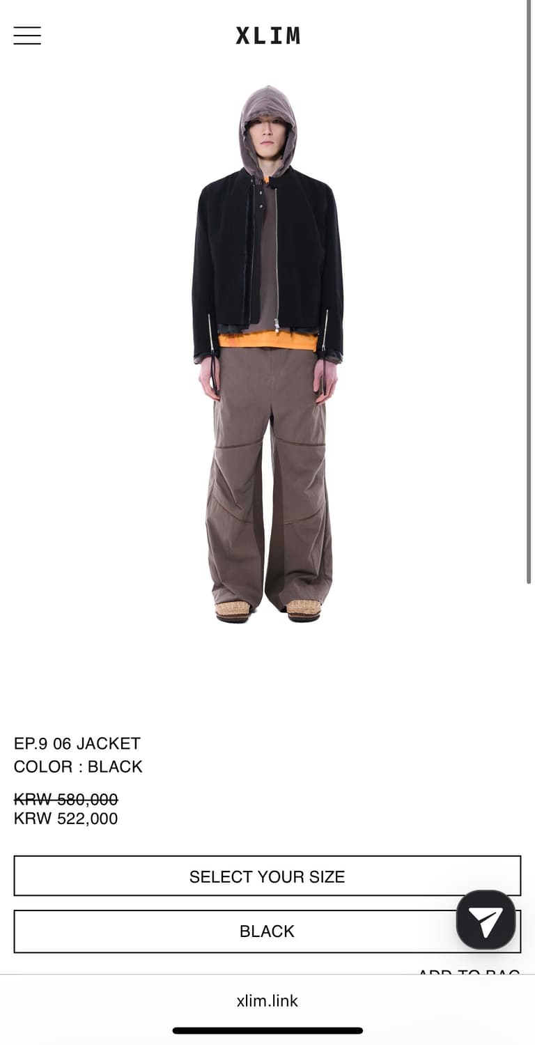 엑슬림 Xlim EP.9 06 JACKET BLACK 상품이미지1