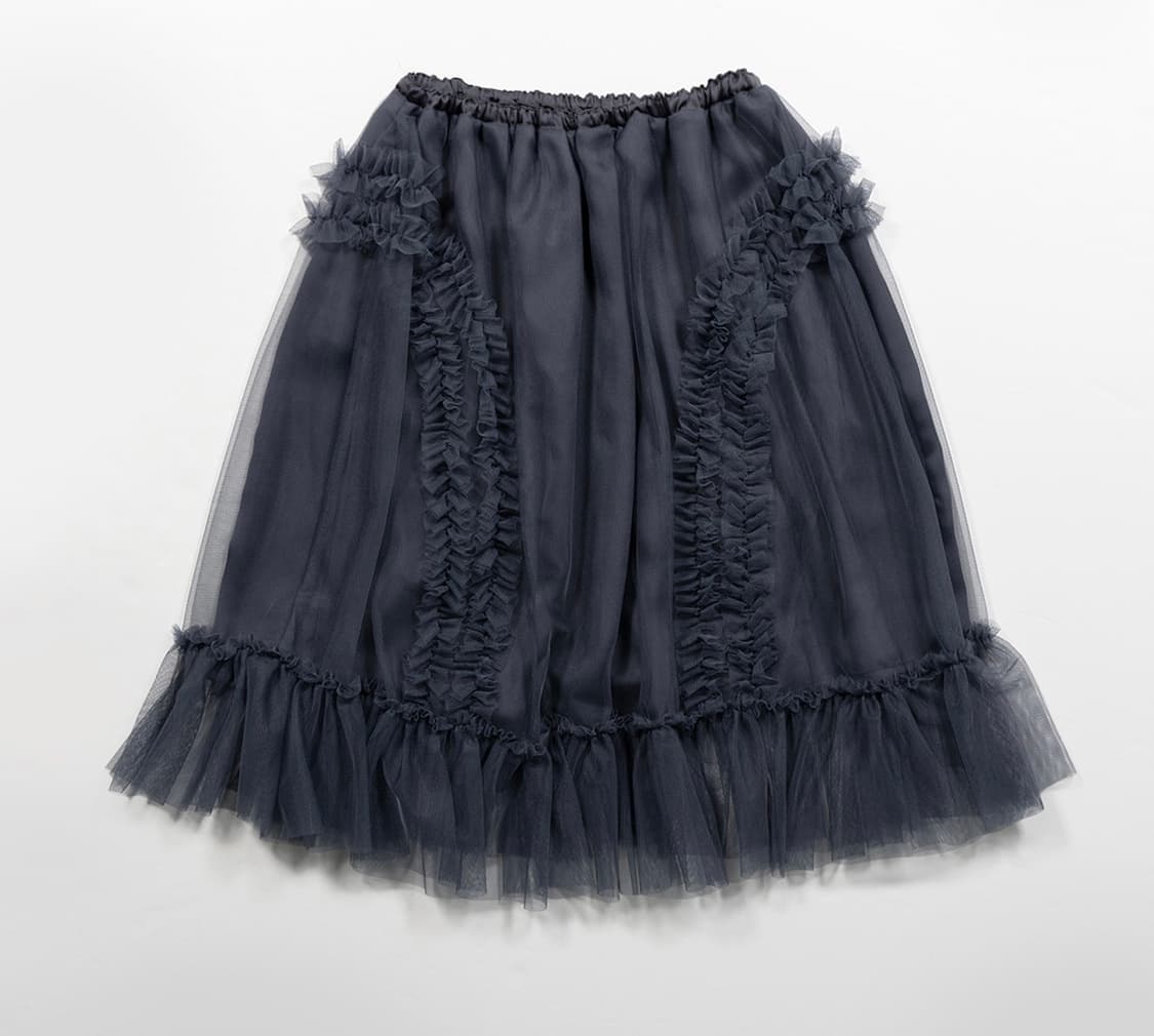 (새상품)생긴스튜디오 러플 샤스커트 더스티블루 상품이미지1