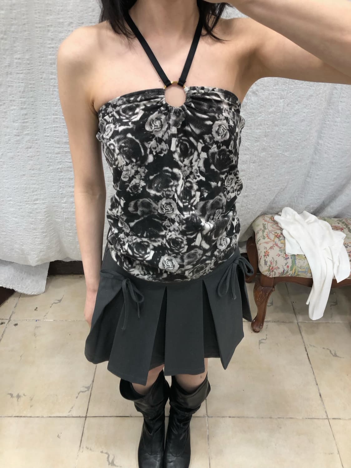 Black rose halter top 상품이미지6